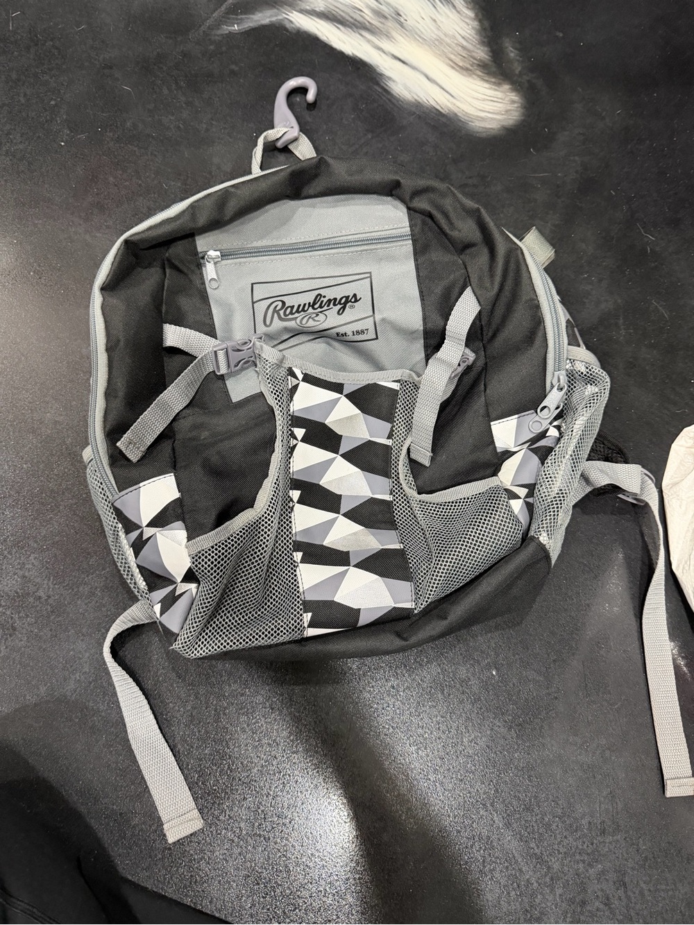 Rawlings Black and Gray Geometric Men's Backpack